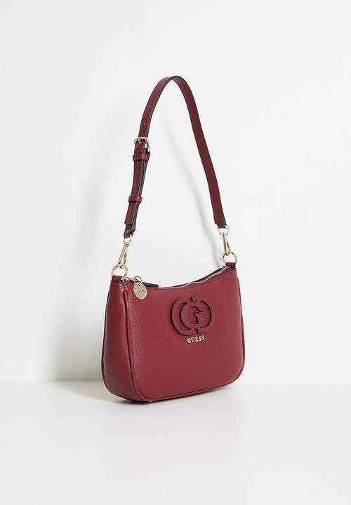 GUESS - Isola shoulder bag- burgundy