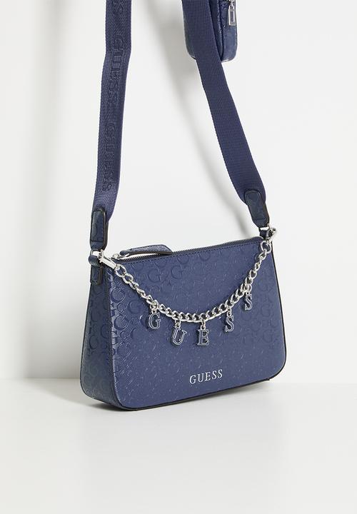 GUESS - Fiora mini top zip bag - steel blue 