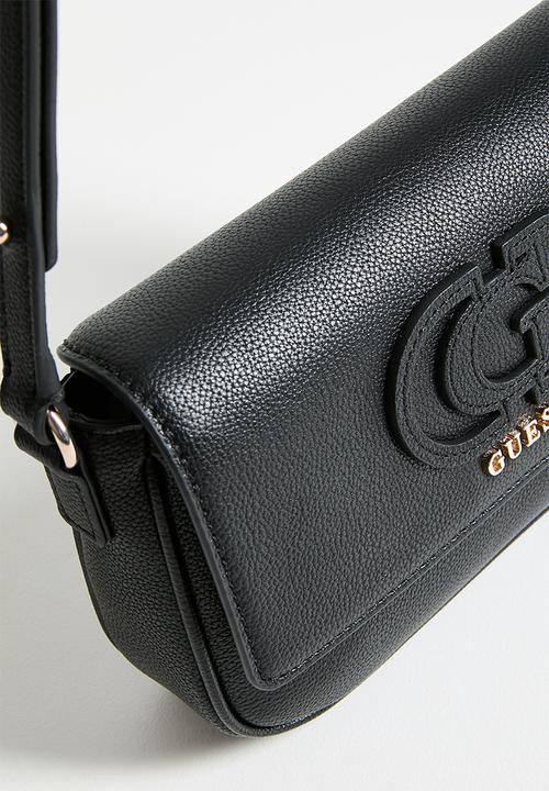 GUESS - Isola Convertible Crossbody Flap Bag - Black