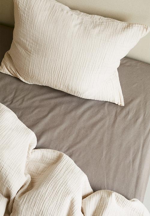 H&M - Fitted cotton sheet - beige