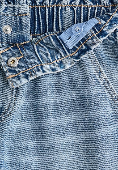 H&M - Wide leg paper bag jeans - denim blue