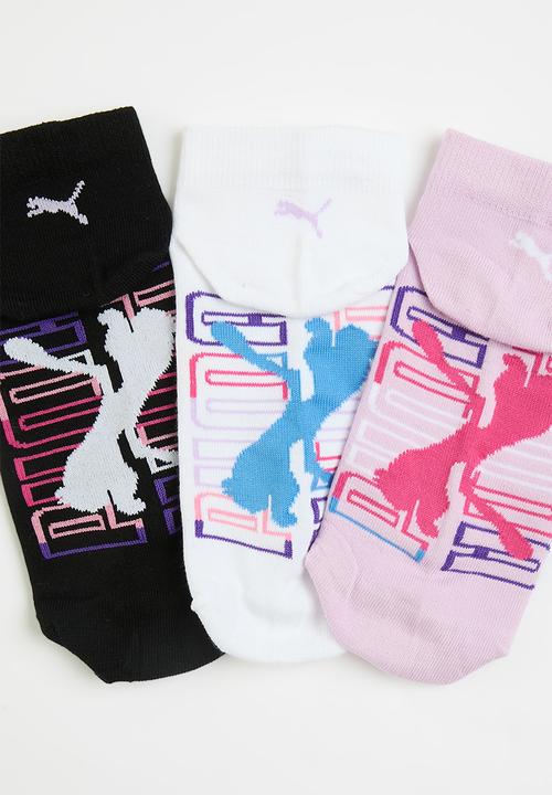 PUMA - Ladies 3pk low cut graphic socks - multi
