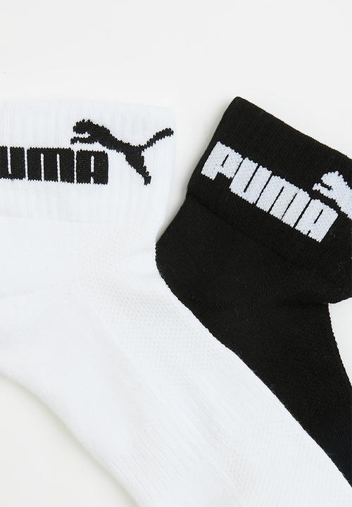 PUMA - Ladies 2 Pack Low Cut Graphic Sock - White/Black