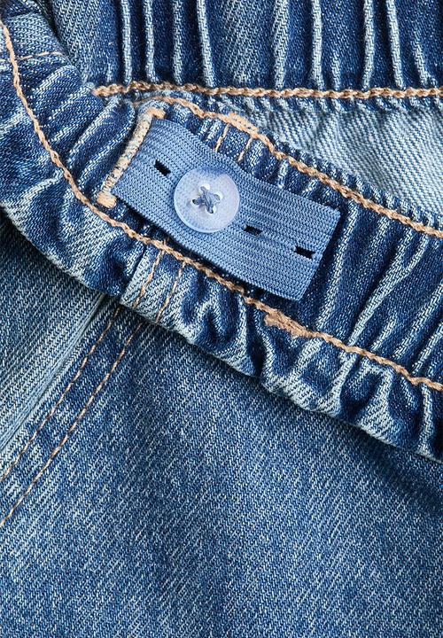 H&M - Wide leg paper bag jeans - denim blue
