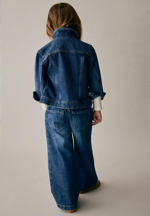 H&M - Wide leg paper bag jeans - denim blue