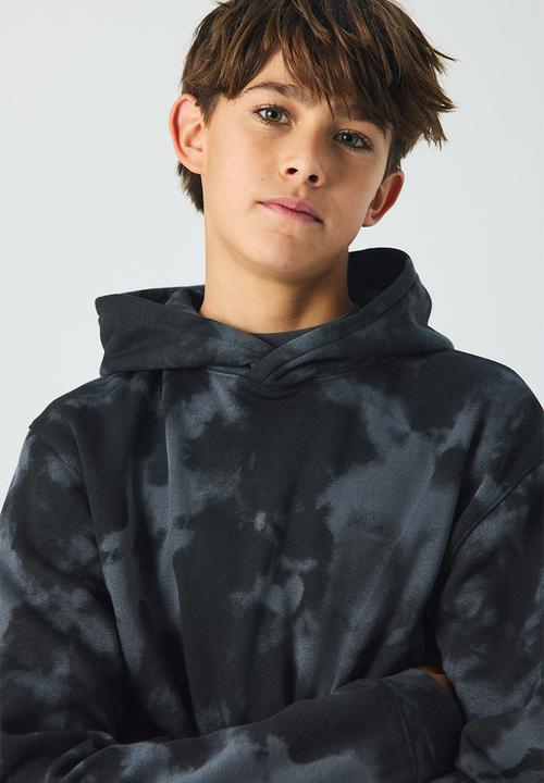H&M - Hoodie - black tie-dye