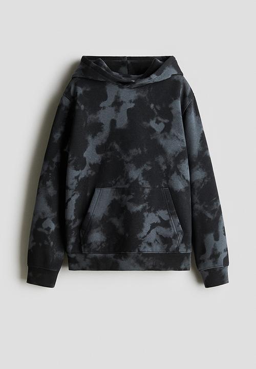 H&M - Hoodie - black tie-dye