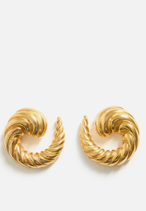 Zoe on Trend - Organic Shell Style Earrings - Gold