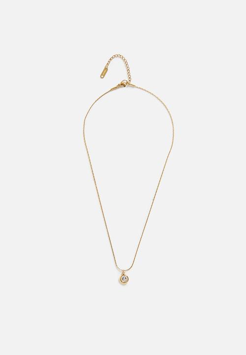 Zoe on Trend - Stylish Pendant Necklace - Gold