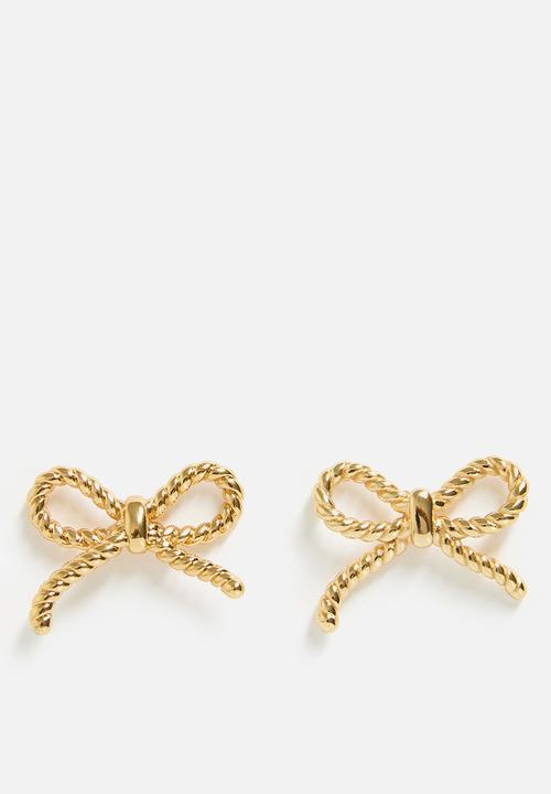 Zoe on Trend - Pretty Bow Earrings - Gold
