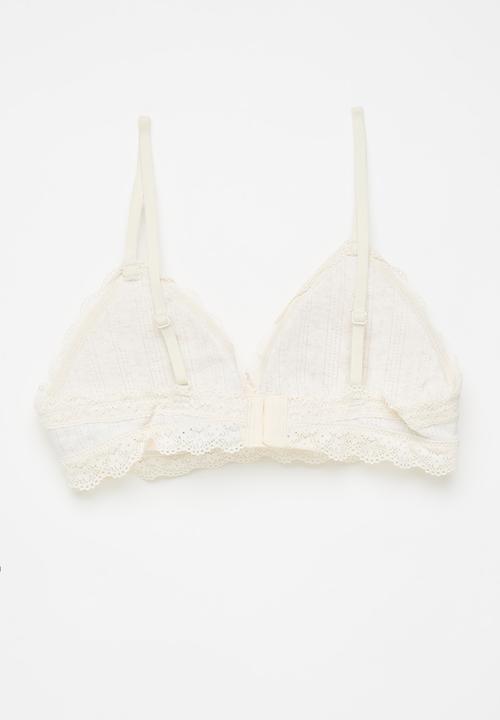Cotton On - Organic Cotton Lace Triangle Padded Bralette 2Pk - Black/Butterscotchmarle