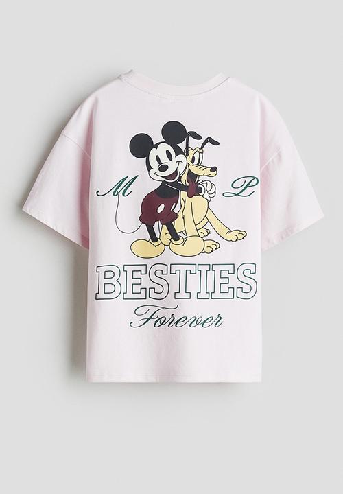 H&M - Printed cotton t-shirt - light pink mickey mouse