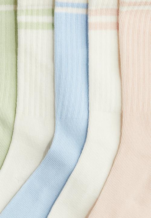 H&M - 5 pack socks - light pink & light blue