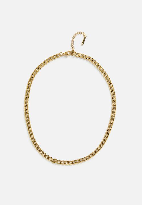 Zoe on Trend - Modern Curb Link Necklace - Gold