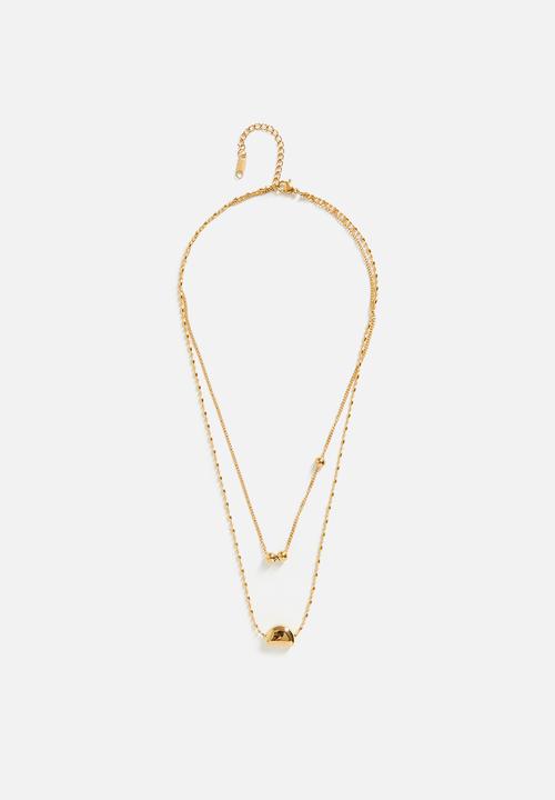 Zoe on Trend - Double-Layer Trend Necklace - Gold