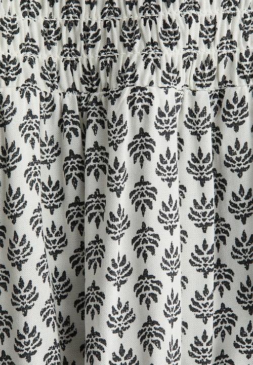 H&M - Smocked tiered skirt - white & dark grey