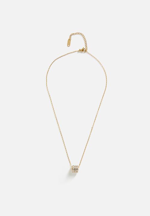 Zoe on Trend - Modern Barrel Necklace - Gold