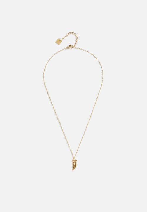 Zoe on Trend - Funky Pendant Necklace - Gold