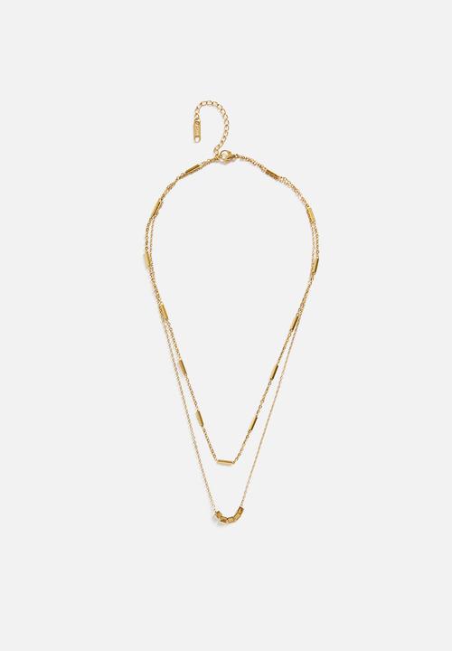 Zoe on Trend - Trendy Lucky Bead Necklace - Gold
