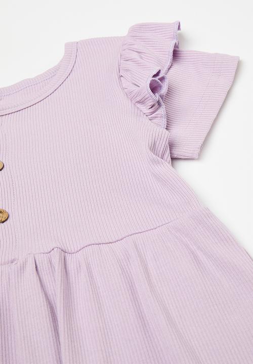 Pop Candy - Peplum tee & flared legging set - light purple