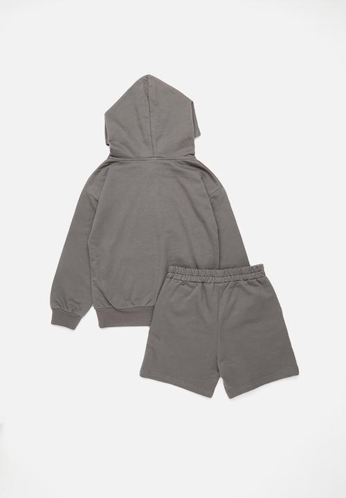 Pop Candy - Hoodie & shorts set - grey