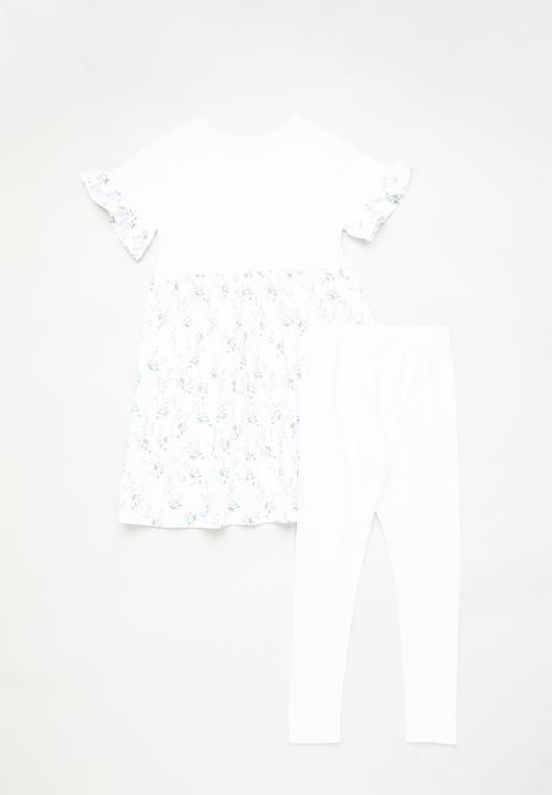 Pop Candy - Dress & legging set - white/floral