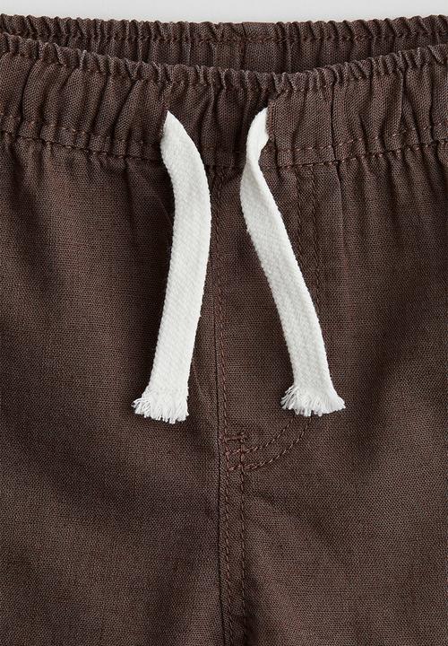 H&M - Linen-blend joggers - dark brown