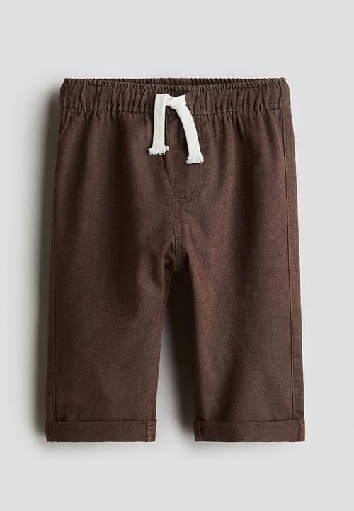 H&M - Linen-blend joggers - dark brown