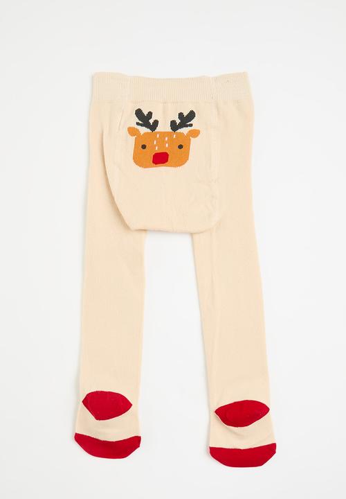 Pop Candy - Stockings - blanched almond/red/reindeer
