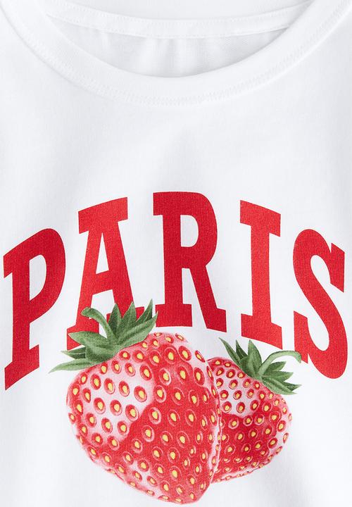 H&M - Print-motif t-shirt - white paris