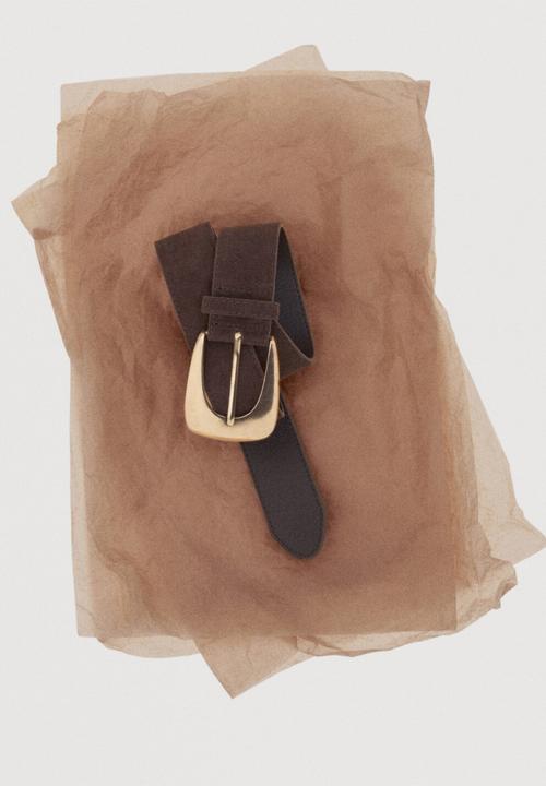 MANGO - Naim belt-dark brown