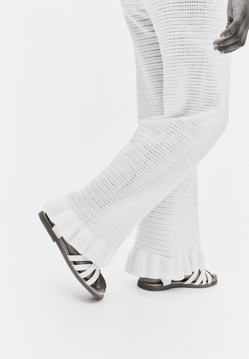 H&M - Flared cotton-knit leggings - white