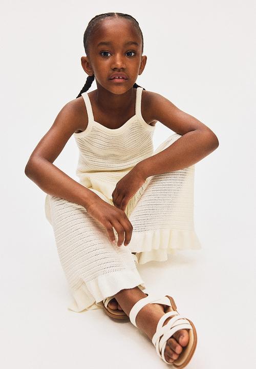 H&M - Flared cotton-knit leggings - white