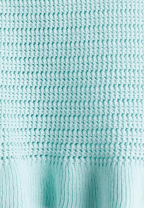 H&M - Cotton-knit strappy top - light turquoise