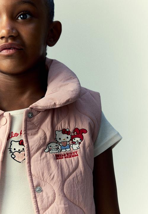 H&M - Quilted gilet - light pink hello kitty