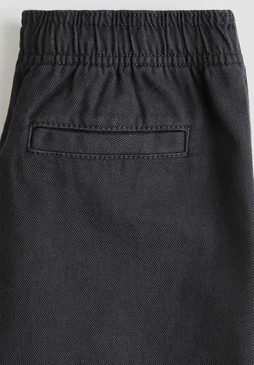 H&M - Cotton twill joggers - black