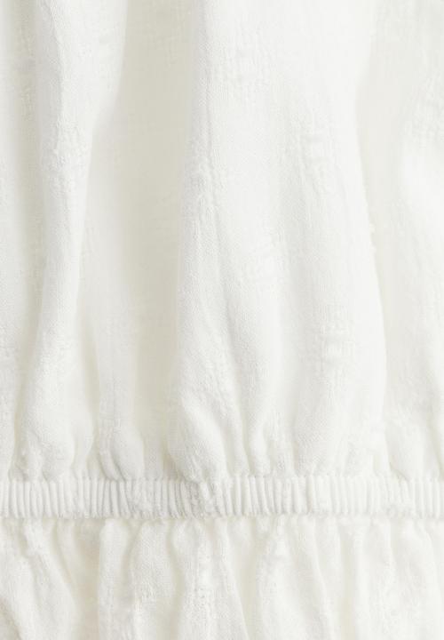 H&M - Smocked cotton blouse - white