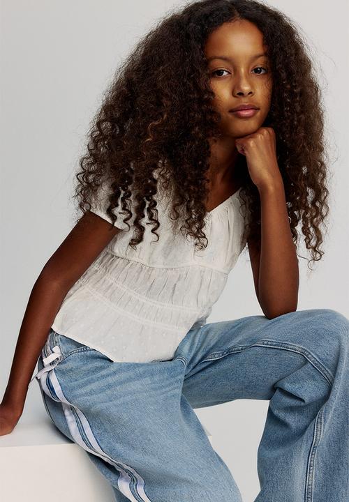 H&M - Smocked cotton blouse - white