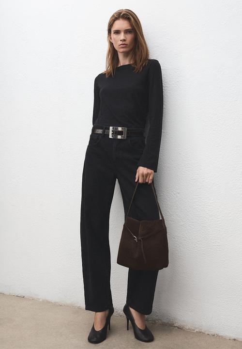 MANGO - Ruira bucket bag-dark brown