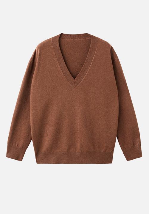 MANGO - Sweater festo - medium brown