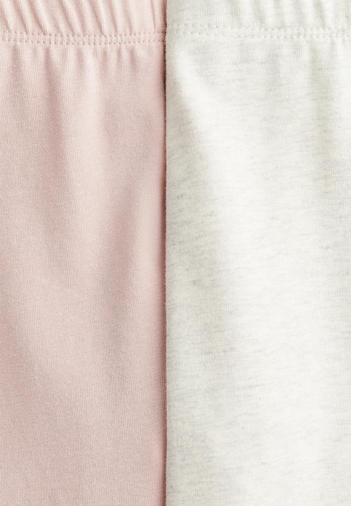 H&M - 2-pack leggings -  light pink/light grey marl