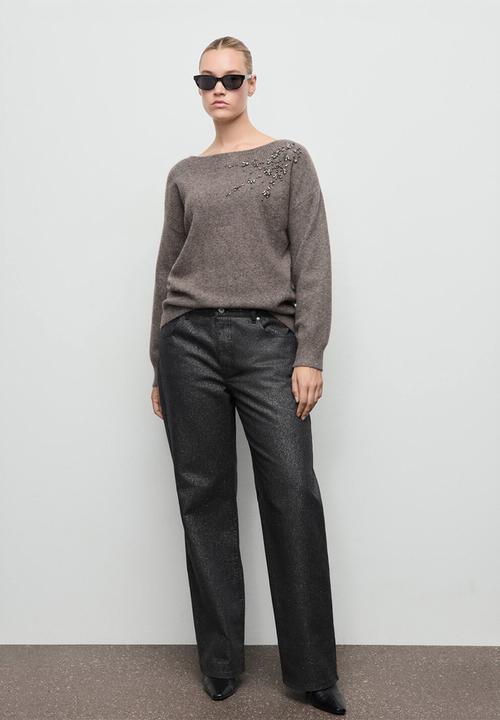 MANGO - Sweater garra - medium brown