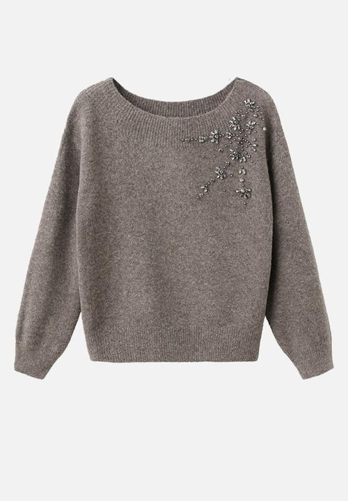 MANGO - Sweater garra - medium brown