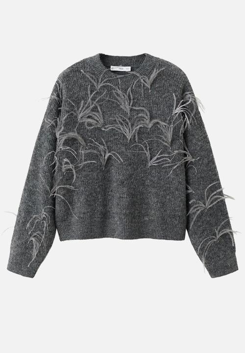 MANGO - Sweater feather - medium gray