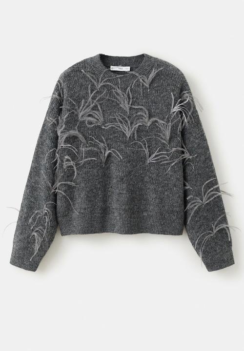 MANGO - Sweater feather - medium gray