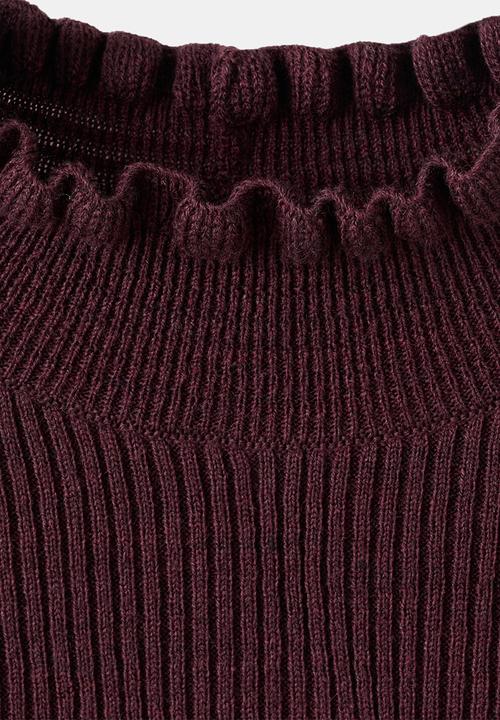 MANGO - Sweater waves - dark red