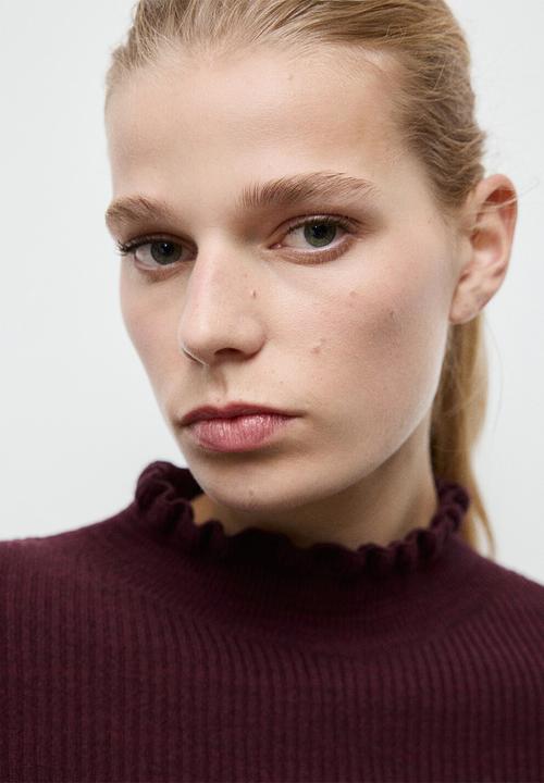 MANGO - Sweater waves - dark red