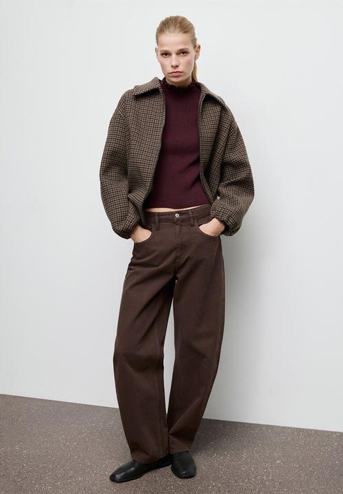 MANGO - Sweater waves - dark red