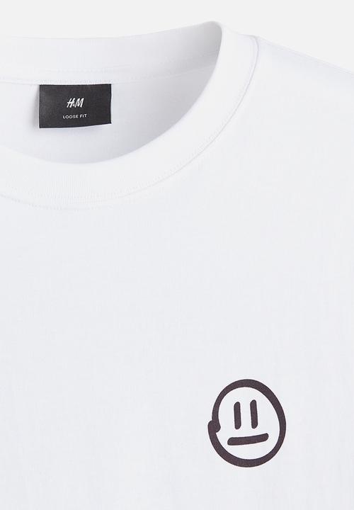 H&M - Loose fit printed T-shirt - white destined beyond 