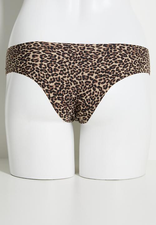 Cotton On - The Invisible Cheeky Brief 3Pk - Black/Black/Taylor Leopard